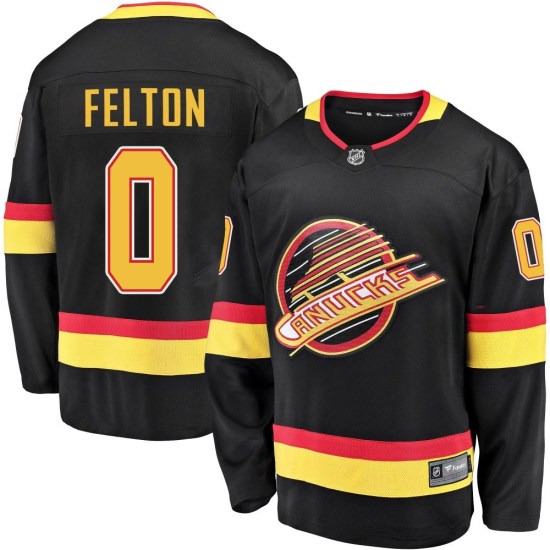 Fanatics Branded Christian Felton Vancouver Canucks Youth Premier Breakaway 2019/20 Flying Skate Jersey - Black