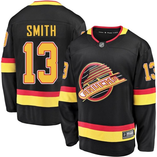 Fanatics Branded Nathan Smith Vancouver Canucks Youth Premier Breakaway 2019/20 Flying Skate Jersey - Black