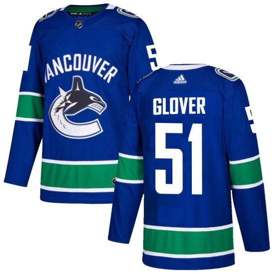 Adidas Ty Glover Vancouver Canucks Authentic Home Jersey - Blue