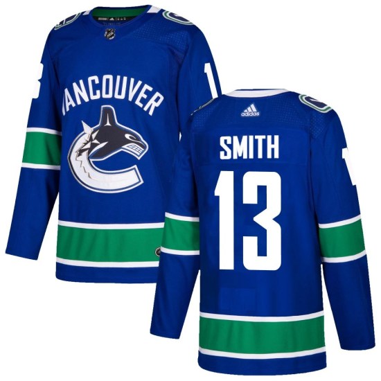 Adidas Nathan Smith Vancouver Canucks Authentic Home Jersey - Blue