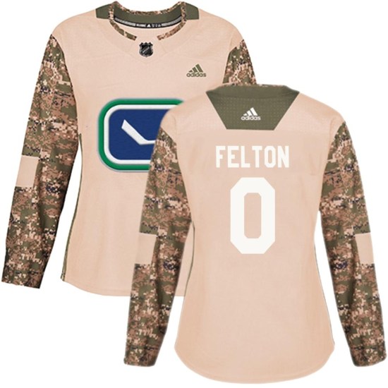 Adidas Christian Felton Vancouver Canucks Women's Authentic Veterans Day Practice Jersey - Camo