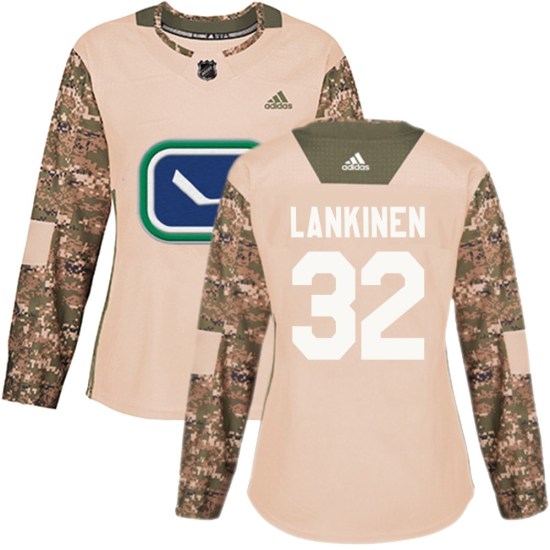 Adidas Kevin Lankinen Vancouver Canucks Women's Authentic Veterans Day Practice Jersey - Camo