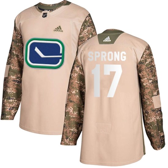 Adidas Daniel Sprong Vancouver Canucks Authentic Veterans Day Practice Jersey - Camo