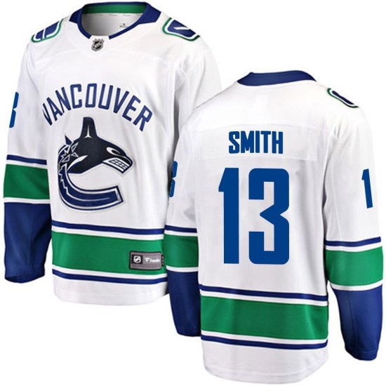 Fanatics Branded Nathan Smith Vancouver Canucks Youth Breakaway Away Jersey - White