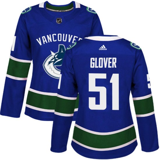 Adidas Ty Glover Vancouver Canucks Women's Authentic Home Jersey - Blue