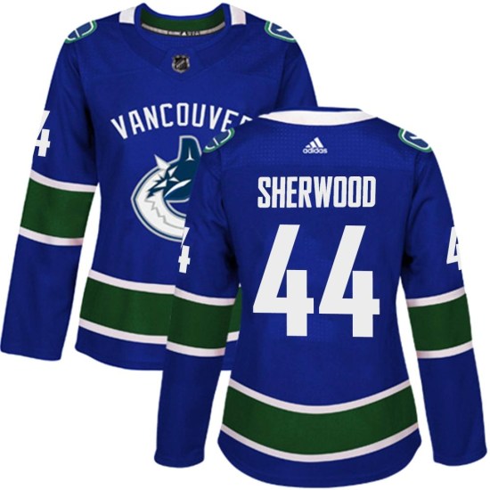 Adidas Kiefer Sherwood Vancouver Canucks Women's Authentic Home Jersey - Blue