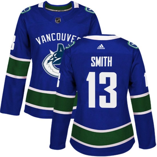 Adidas Nathan Smith Vancouver Canucks Women's Authentic Home Jersey - Blue