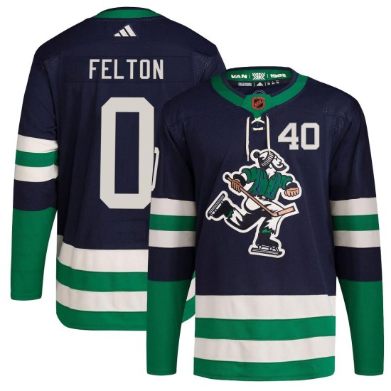 Adidas Christian Felton Vancouver Canucks Youth Authentic Reverse Retro 2.0 Jersey - Navy