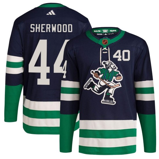 Adidas Kiefer Sherwood Vancouver Canucks Youth Authentic Reverse Retro 2.0 Jersey - Navy