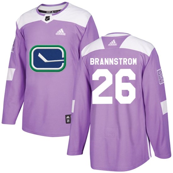 Adidas Erik Brannstrom Vancouver Canucks Youth Authentic Fights Cancer Practice Jersey - Purple