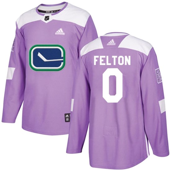 Adidas Christian Felton Vancouver Canucks Youth Authentic Fights Cancer Practice Jersey - Purple