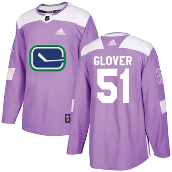 Adidas Ty Glover Vancouver Canucks Youth Authentic Fights Cancer Practice Jersey - Purple