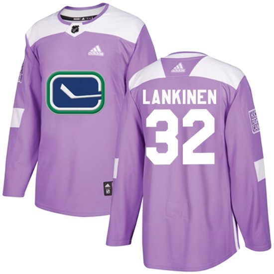 Adidas Kevin Lankinen Vancouver Canucks Youth Authentic Fights Cancer Practice Jersey - Purple