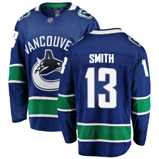 Fanatics Branded Nathan Smith Vancouver Canucks Breakaway Home Jersey - Blue