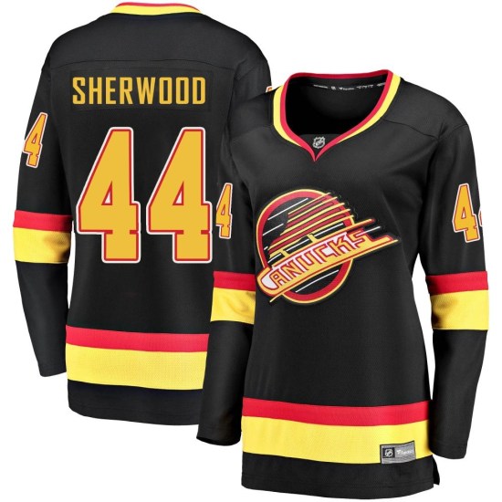 Fanatics Branded Kiefer Sherwood Vancouver Canucks Women's Premier Breakaway 2019/20 Flying Skate Jersey - Black