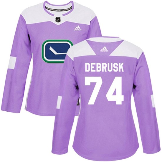 Adidas Jake DeBrusk Vancouver Canucks Women's Authentic Fights Cancer Practice Jersey - Purple