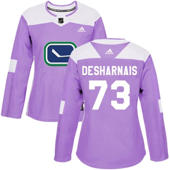 Adidas Vincent Desharnais Vancouver Canucks Women's Authentic Fights Cancer Practice Jersey - Purple