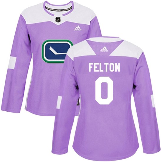 Adidas Christian Felton Vancouver Canucks Women's Authentic Fights Cancer Practice Jersey - Purple