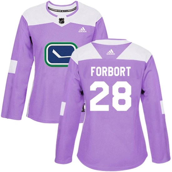 Adidas Derek Forbort Vancouver Canucks Women's Authentic Fights Cancer Practice Jersey - Purple