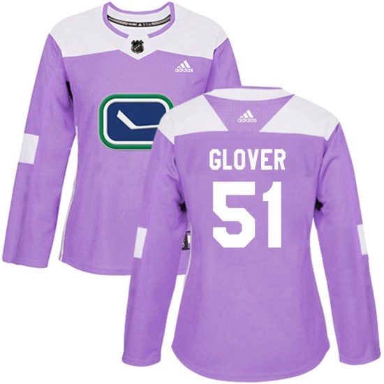 Adidas Ty Glover Vancouver Canucks Women's Authentic Fights Cancer Practice Jersey - Purple