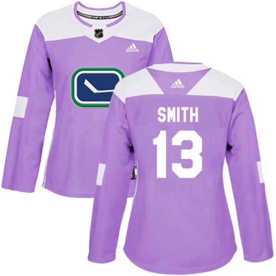 Adidas Nathan Smith Vancouver Canucks Women's Authentic Fights Cancer Practice Jersey - Purple